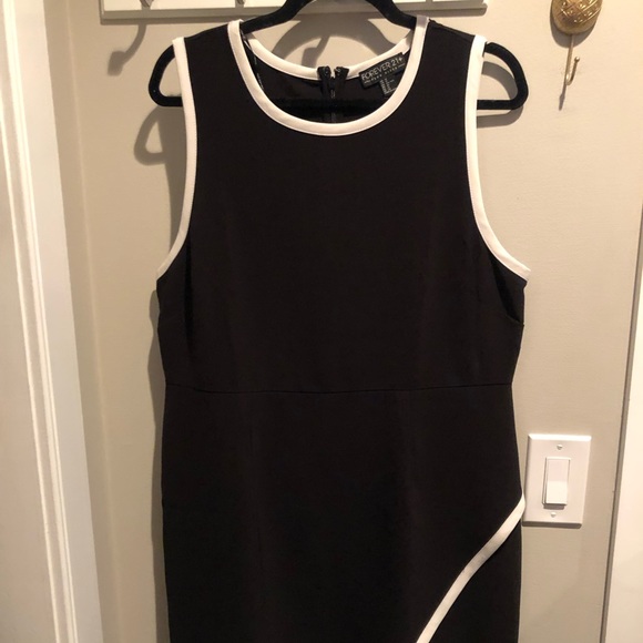 Black mod forever 21 plus dress 1x with slit - Picture 2 of 5